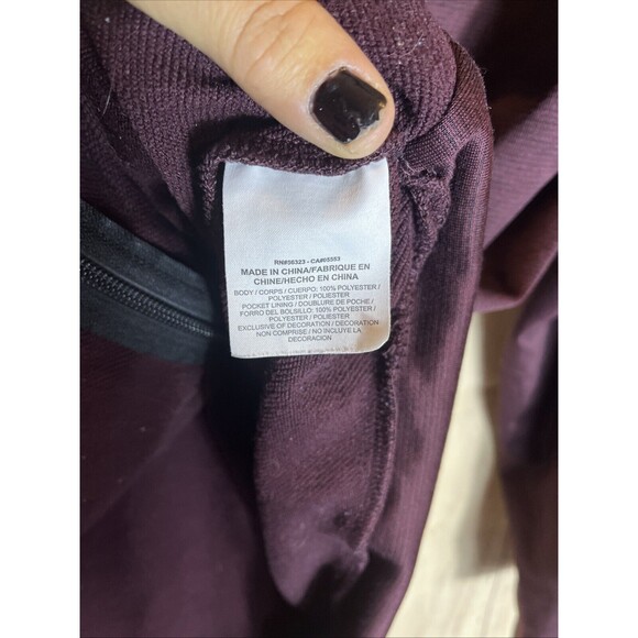 NIKE DRI-FIT Size MediumMens MaroonFull Zip Stand Collar Pocket Athletic Jacket - Picture 9 of 11